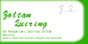 zoltan quiring business card